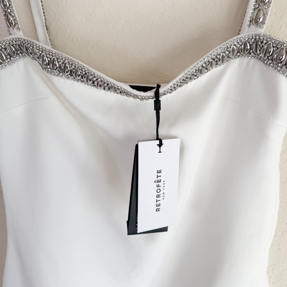 Retrofete Regina Shell White Mini Dress Size Medium - Picture 4 of 9